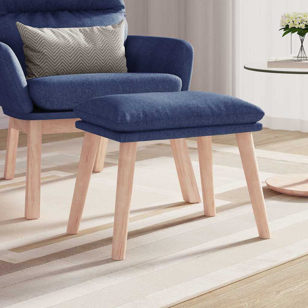 Fotpall blå 45x29,5x35 cm tyg