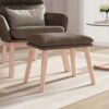Fotpall taupe 45x29,5x35 cm tyg
