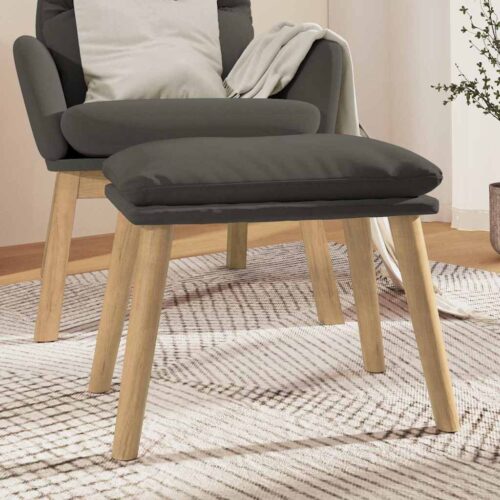 Fotpall mörkgrå 45x29,5x35 cm sammet