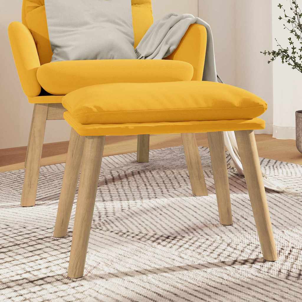 Fotpall senapsgul 45x29,5x35 cm sammet
