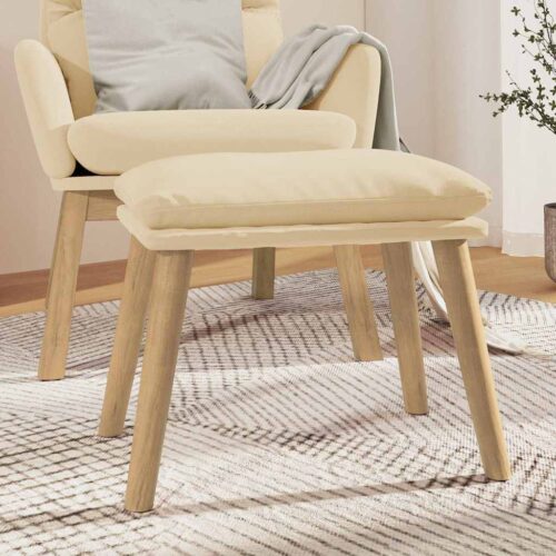 Fotpall gräddvit 45x29,5x35 cm sammet