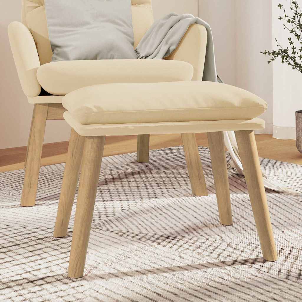 Fotpall gräddvit 45x29,5x35 cm sammet