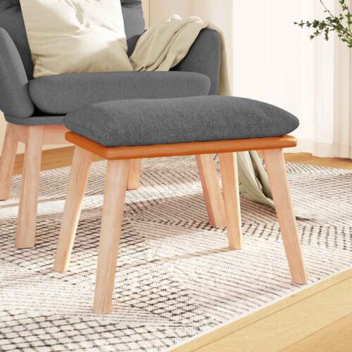Fotpall ljusgrå 45x29,5x35 cm tyg och konstläder