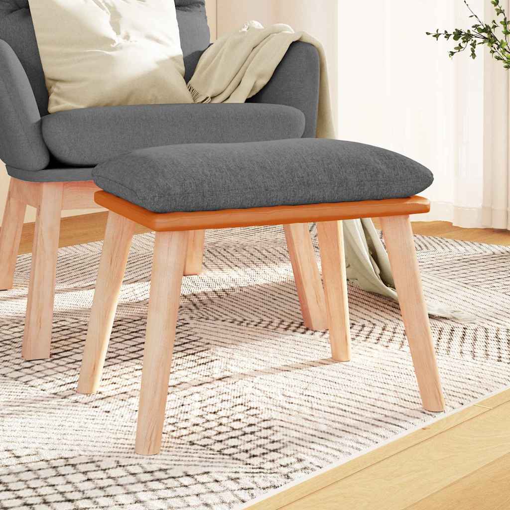 Fotpall ljusgrå 45x29,5x35 cm tyg och konstläder