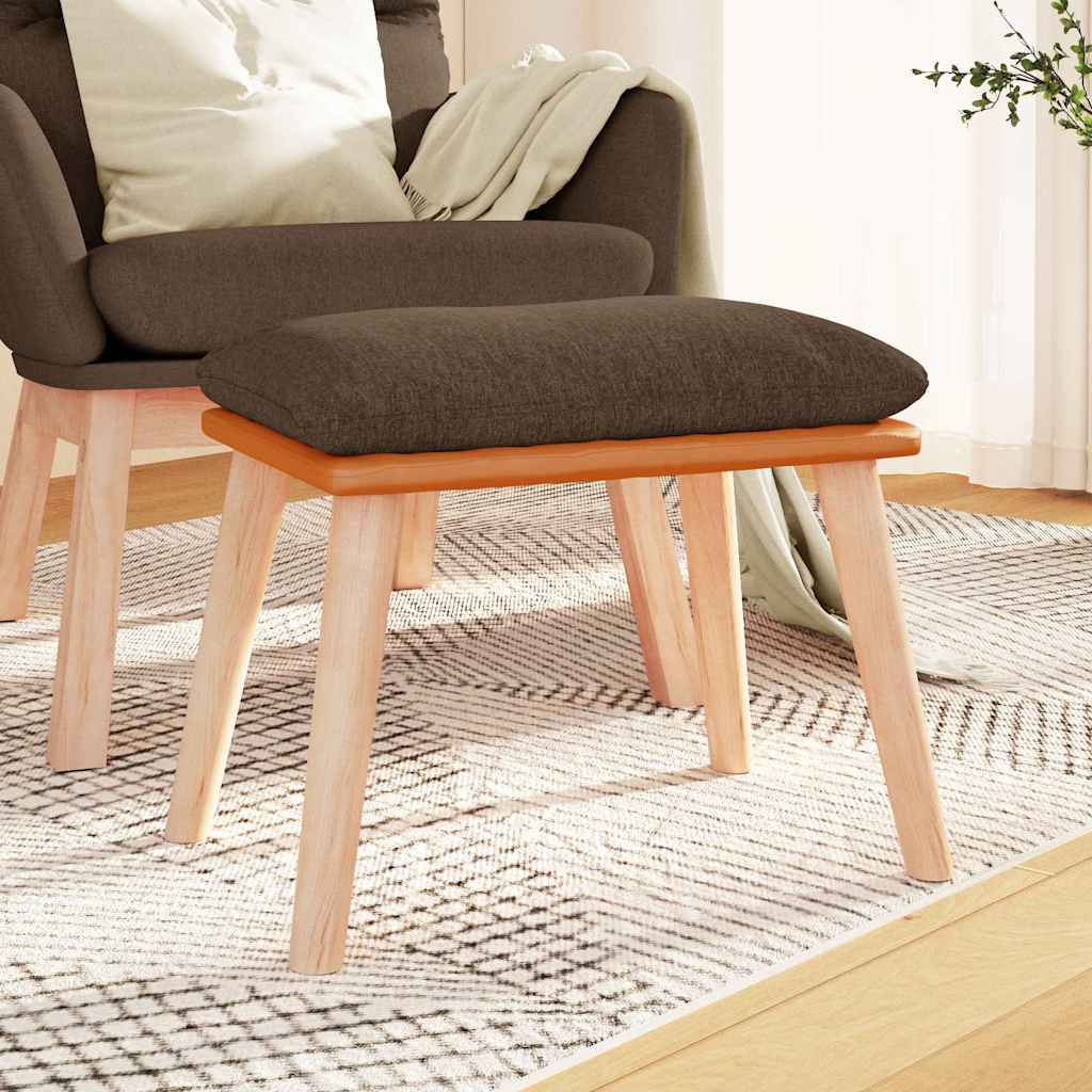 Fotpall brun 45x29,5x35 cm tyg och konstläder