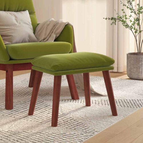 Fotpall ljusgrön 45x29,5x35 cm sammet