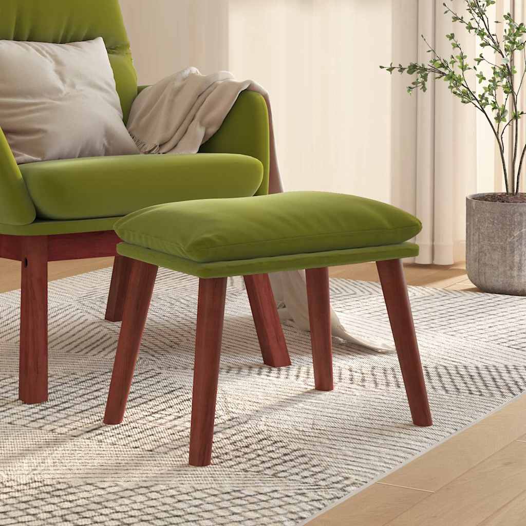 Fotpall ljusgrön 45x29,5x35 cm sammet