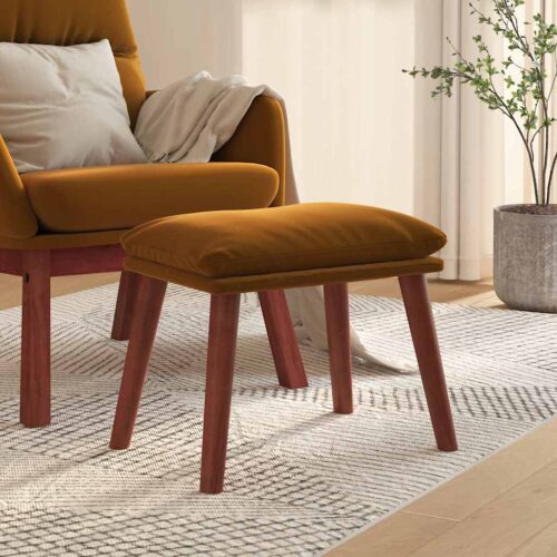 Fotpall brun 45x29,5x35 cm sammet