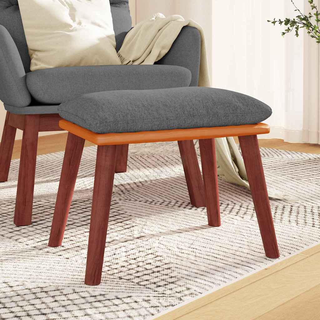 Fotpall ljusgrå 45x29,5x35 cm tyg och konstläder
