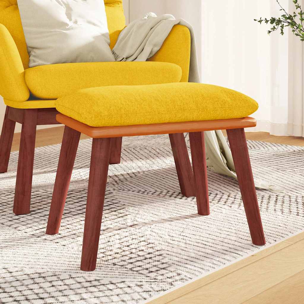Fotpall senapsgul 45x29,5x35 cm tyg och konstläder