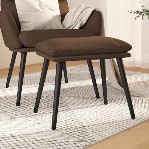 Fotpall brun 45x29,5x35 cm tyg