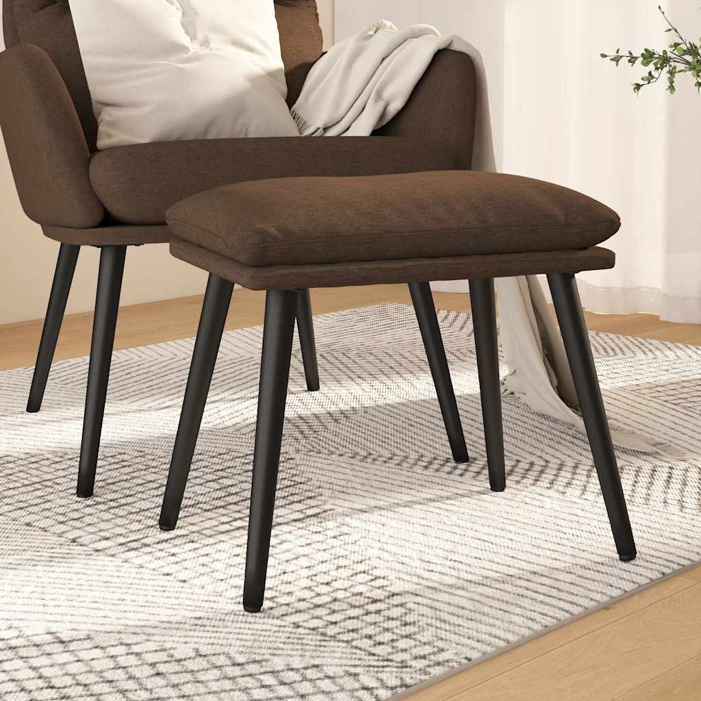 Fotpall brun 45x29,5x35 cm tyg