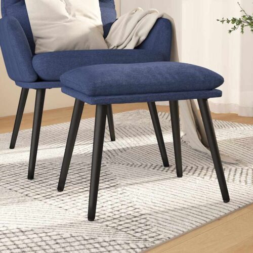 Fotpall blå 45x29,5x35 cm tyg
