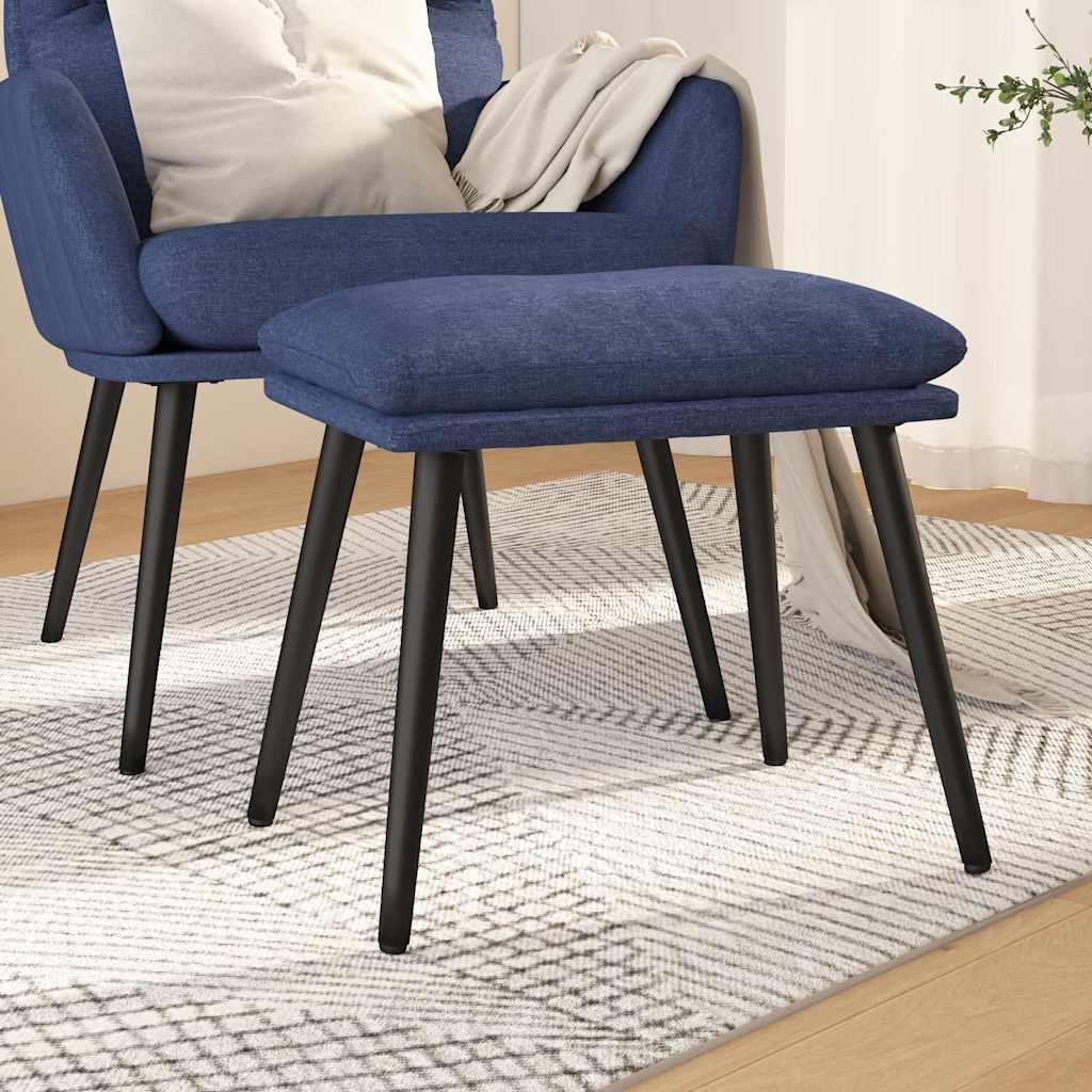 Fotpall blå 45x29,5x35 cm tyg