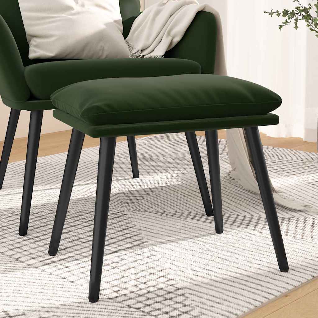 Fotpall mörkgrön 45x29,5x35 cm sammet