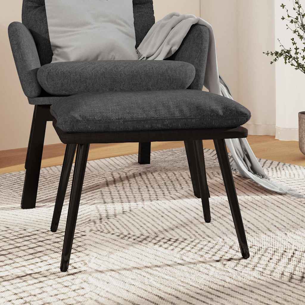 Fotpall mörkgrå 45x29,5x35 cm tyg och konstläder