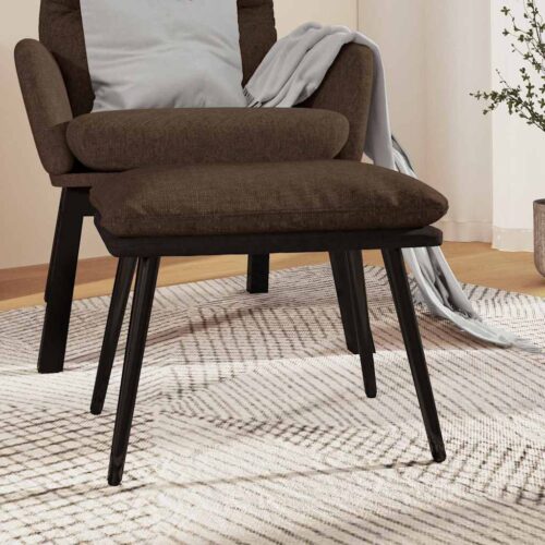 Fotpall brun 45x29,5x35 cm tyg och konstläder