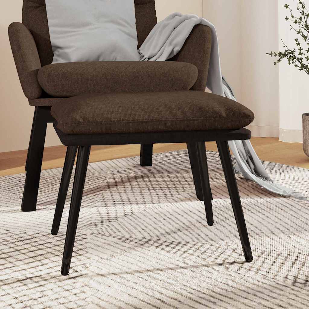 Fotpall brun 45x29,5x35 cm tyg och konstläder