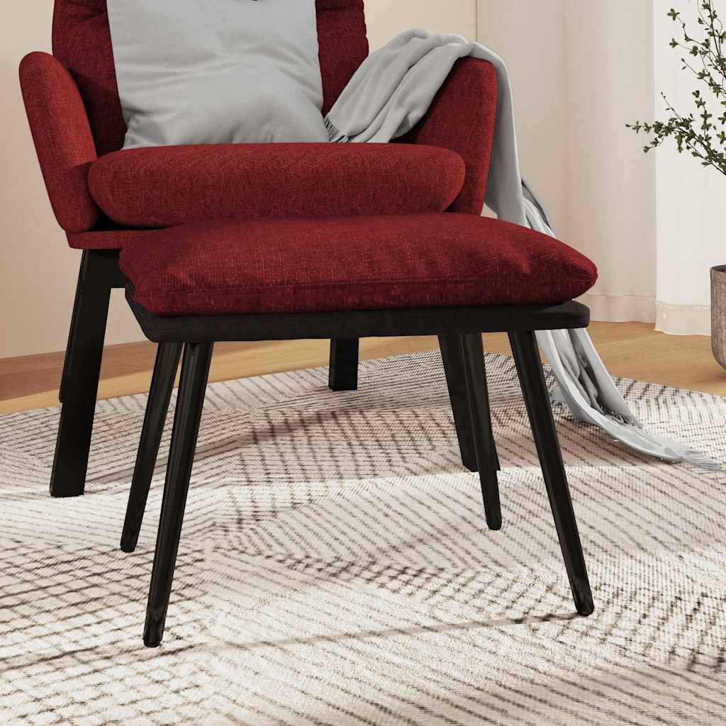 Fotpall vinröd 45x29,5x35 cm tyg och konstläder