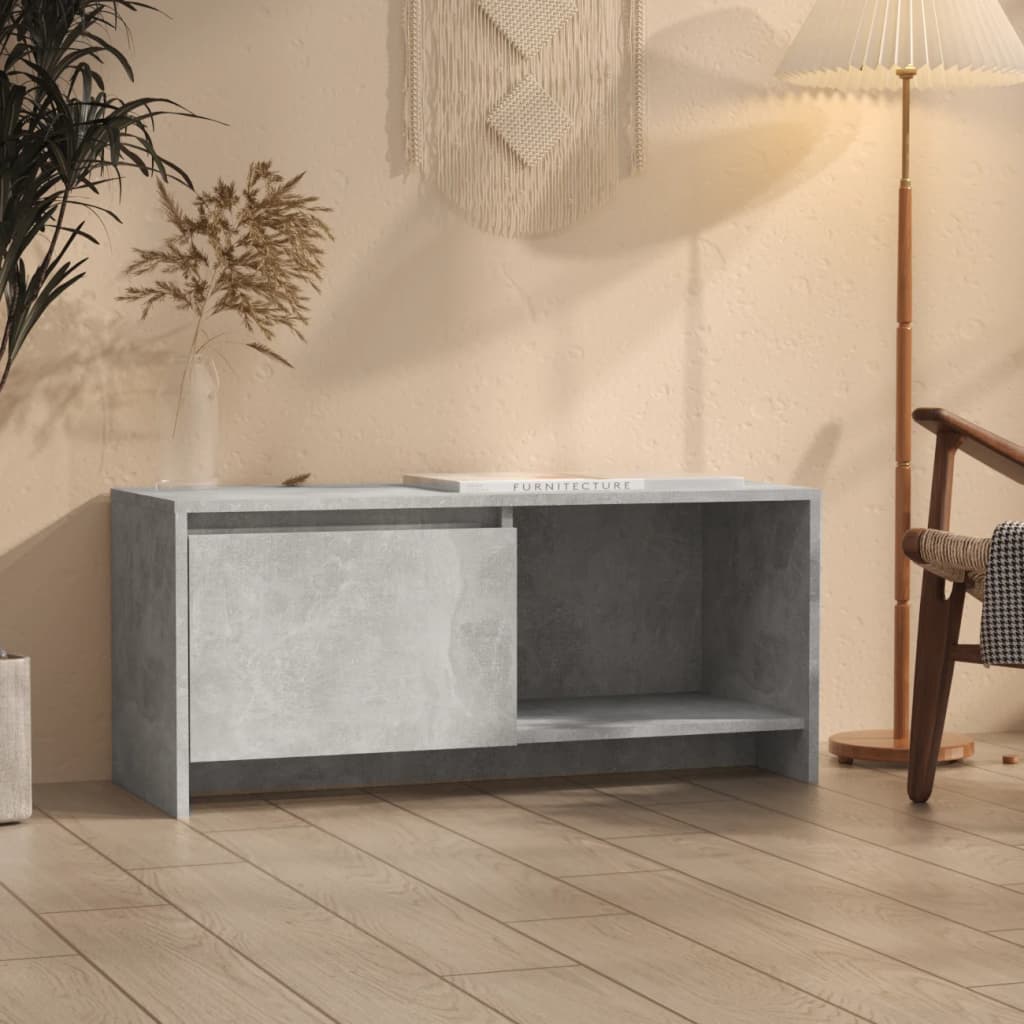 Tv-bänk betonggrå 90x35x40 cm konstruerat trä