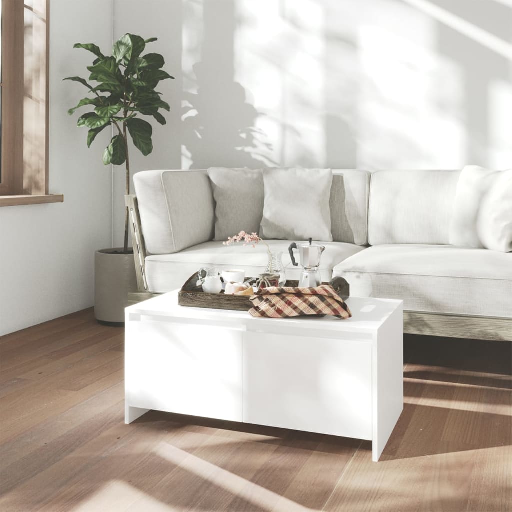 Soffbord vit 90x50x41,5 cm konstruerat trä