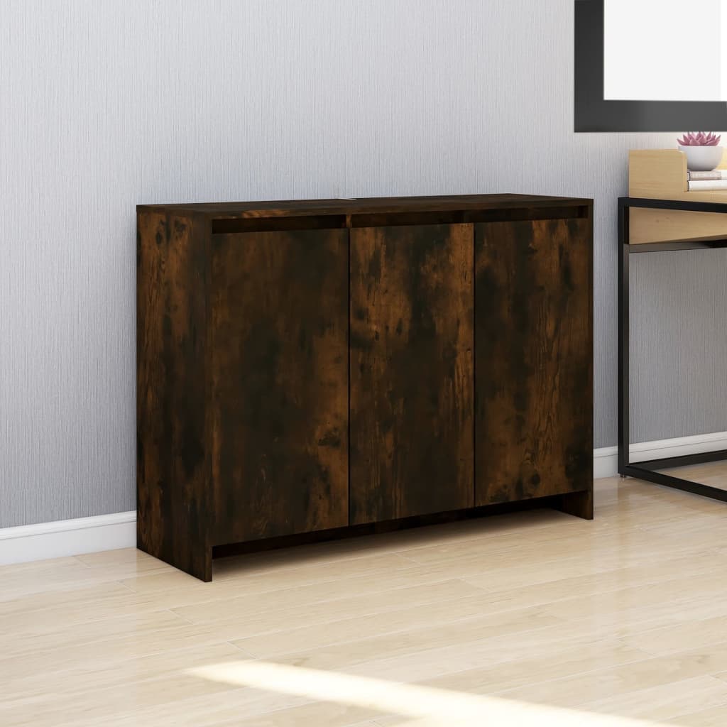 Skänk rökig ek 102x33x75 cm konstruerat trä