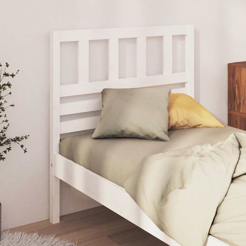 Sänggavel vit 81x4x100 cm massiv furu