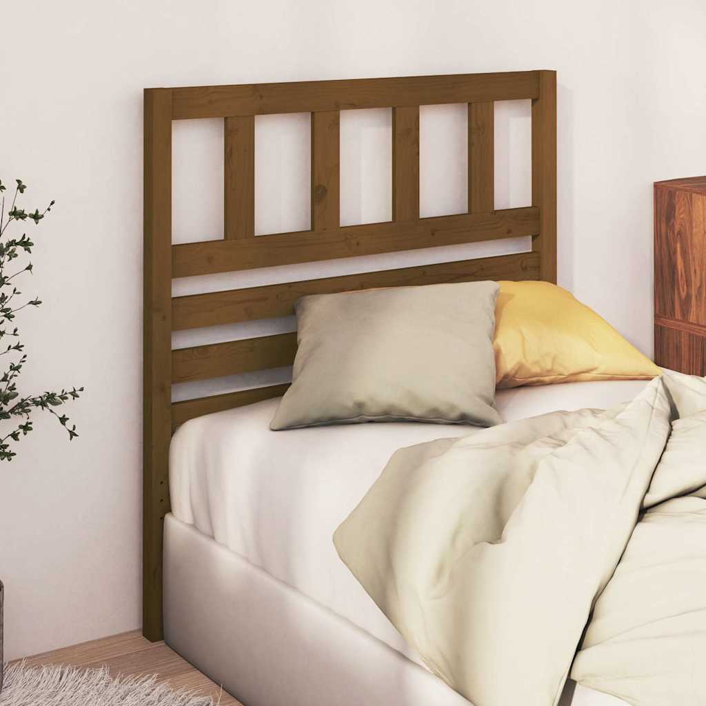 Sänggavel honungsbrun 106x4x100 cm massiv furu