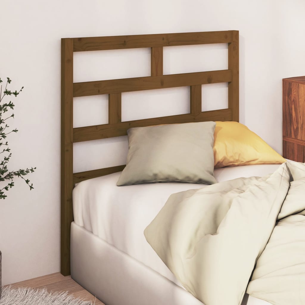 Sänggavel honungsbrun 106x4x100 cm massiv furu