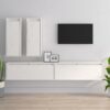 Tv-bänk 4 st vit massiv furu