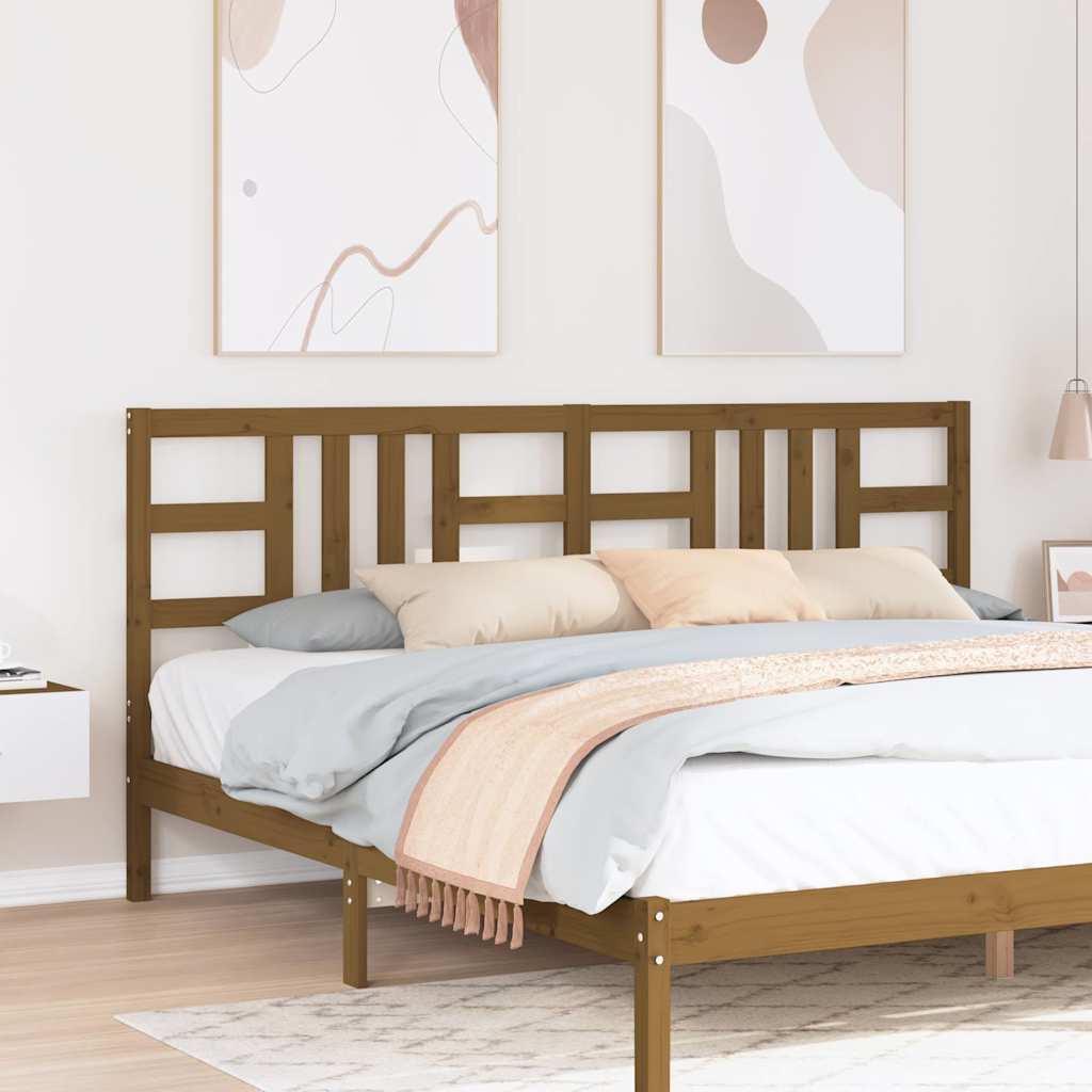 Sänggavel honungsbrun 206x4x100 cm massiv furu
