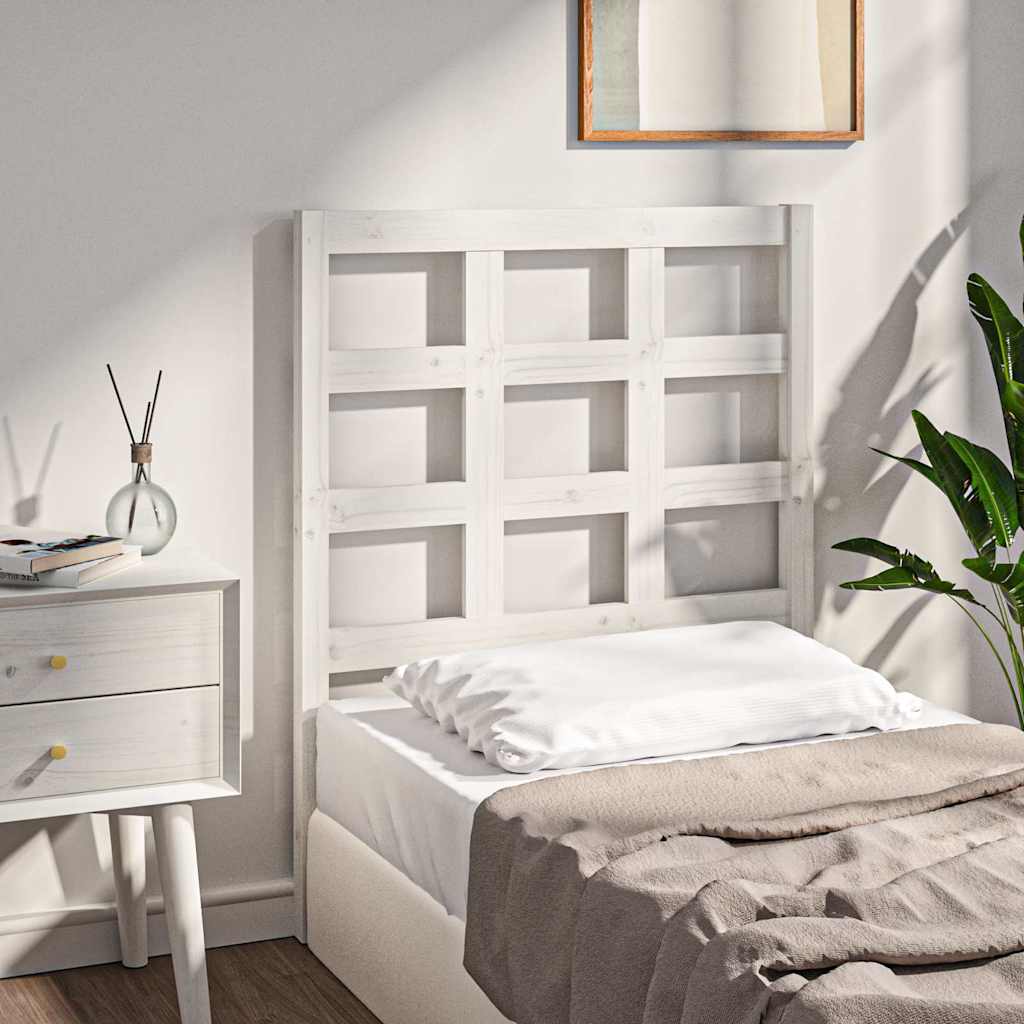 Sänggavel vit 80,5x4x100 cm massiv furu