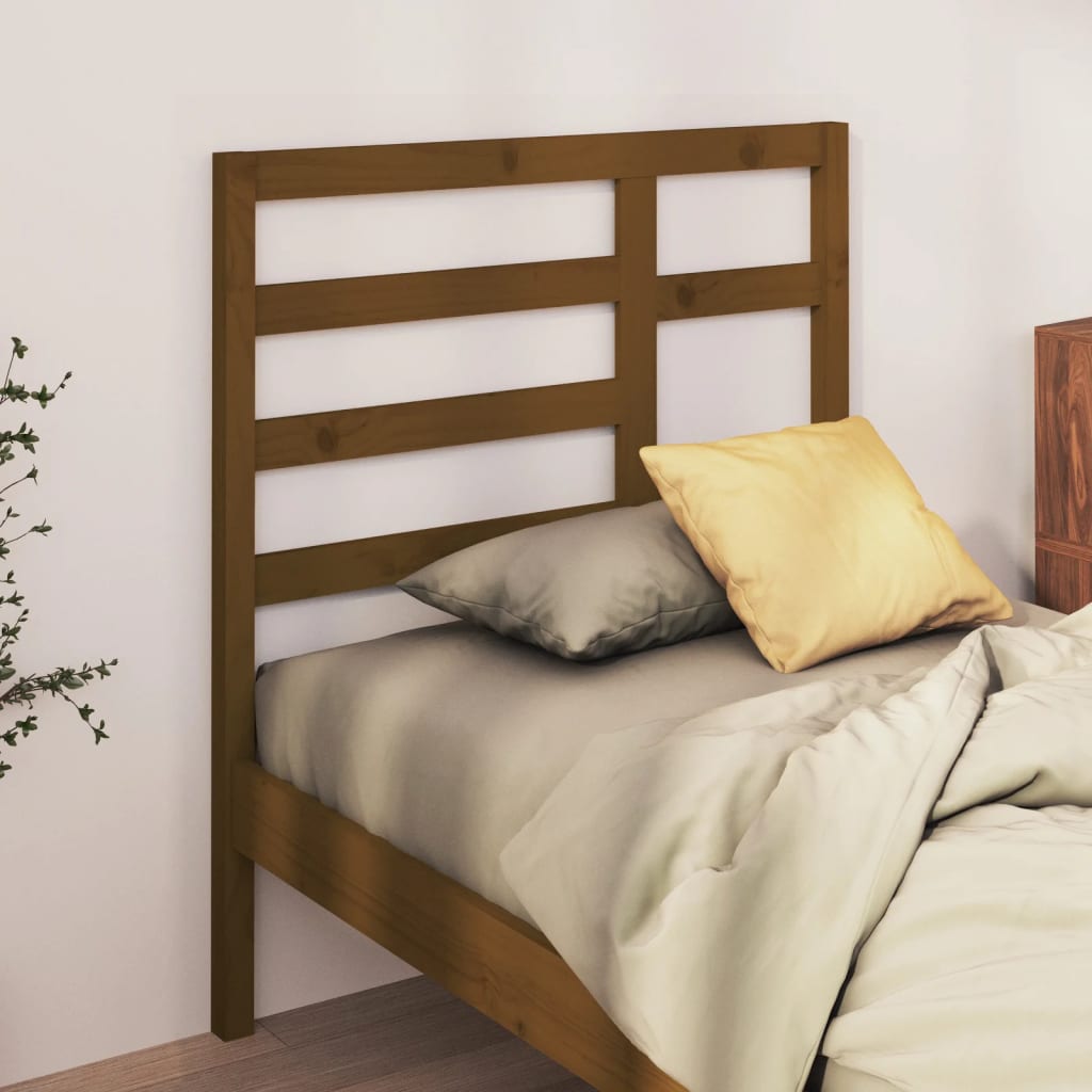 Sänggavel honungsbrun 96x4x104 cm massiv furu