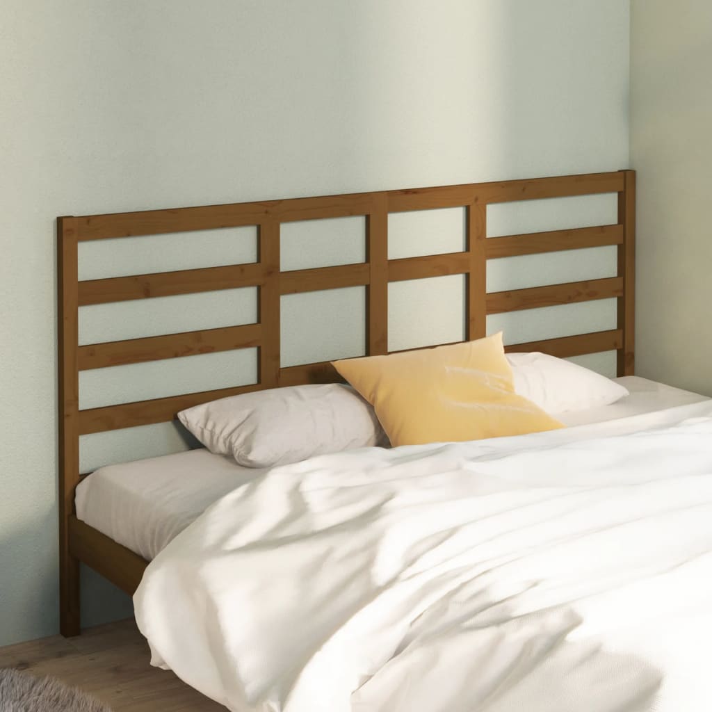 Sänggavel honungsbrun 186x4x104 cm massiv furu