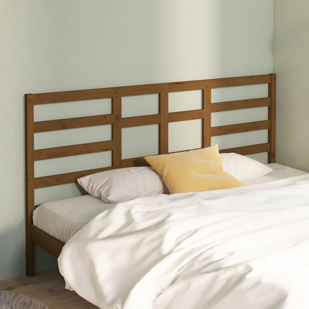 Sänggavel honungsbrun 206x4x104 cm massiv furu