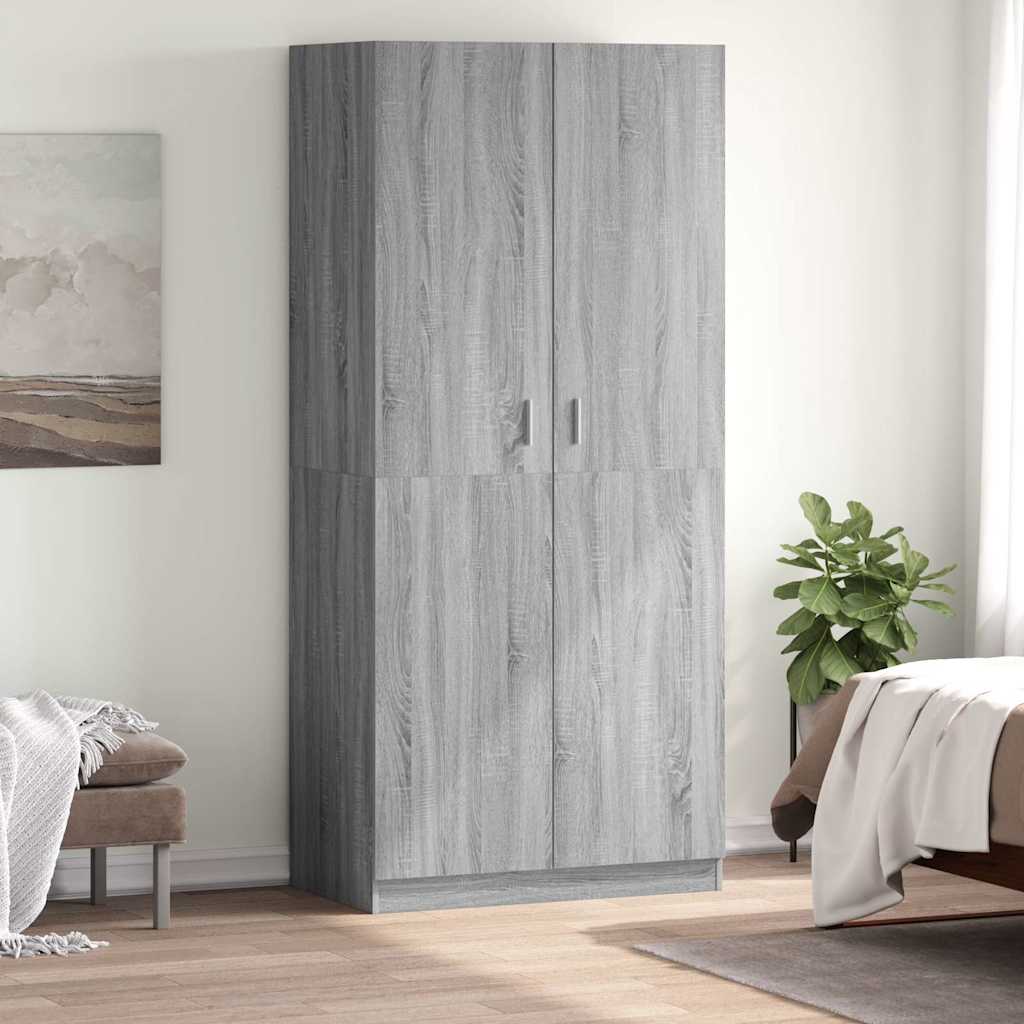 Klädhängare grå sonoma 90x52x200 cm konstruerat trä