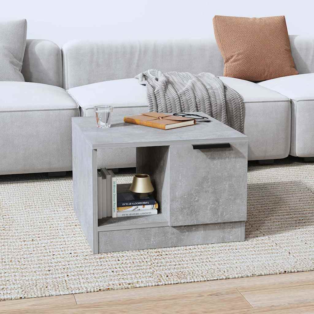 Soffbord betonggrå 50x50x36 cm konstruerat trä