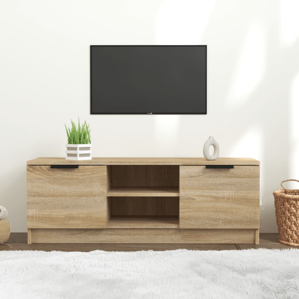 Tv-bänk sonoma-ek 102x35x36,5 cm konstruerat trä