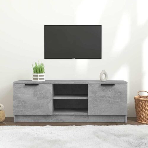 Tv-bänk betonggrå 102x35x36,5 cm konstruerat trä