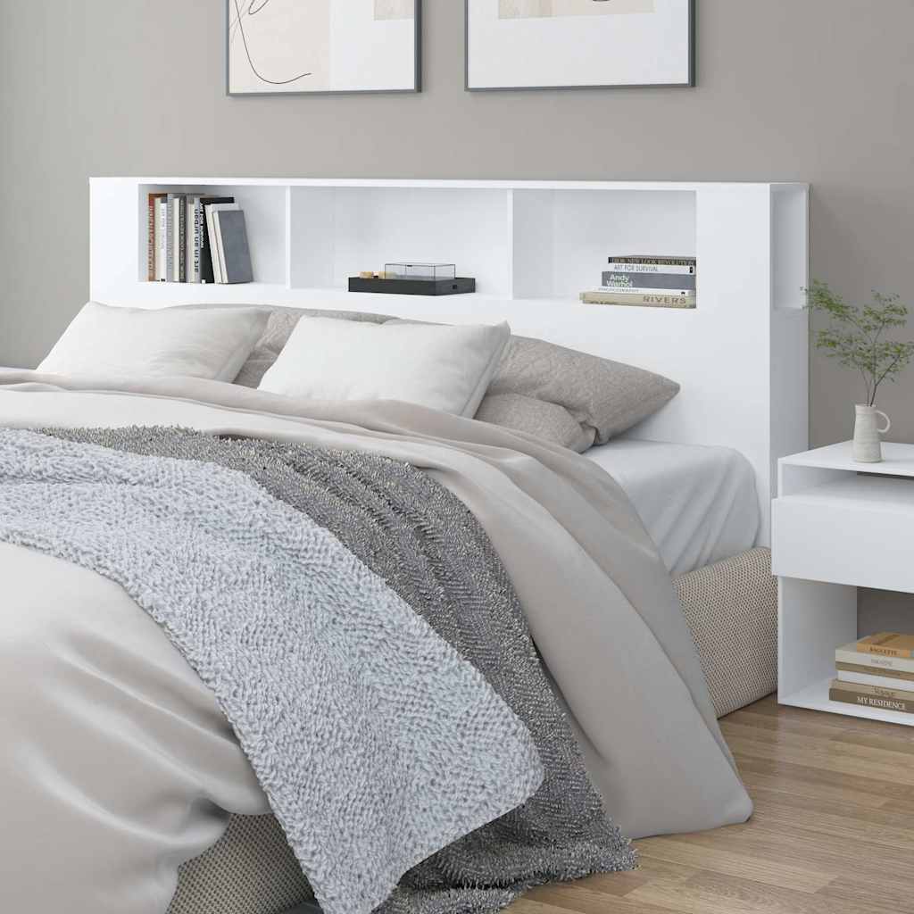 Sänggavel med förvaring vit 200x18,5x104,5 cm