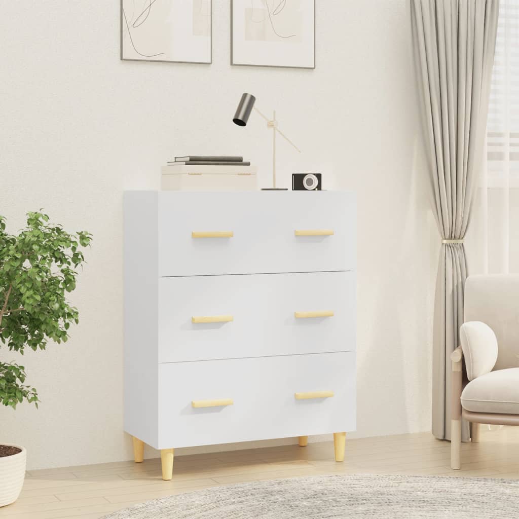 Skänk vit 70x34x90 cm konstruerat trä