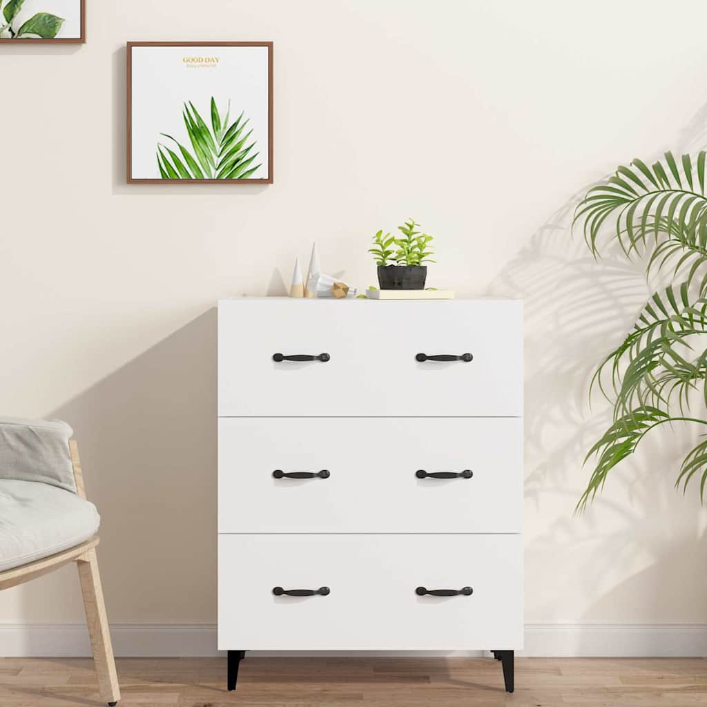 Skåp vit 69,5x34x90 cm konstruerat trä