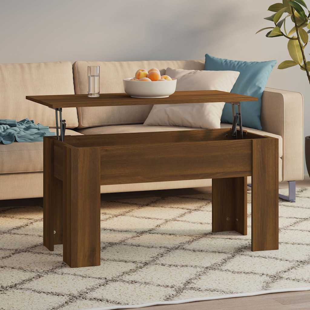 Soffbord brun ek 101x49x52 cm konstruerat trä