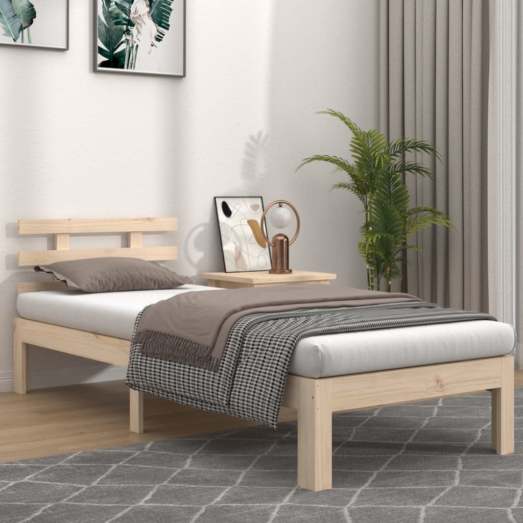 Sängram massivt trä 90x190 cm