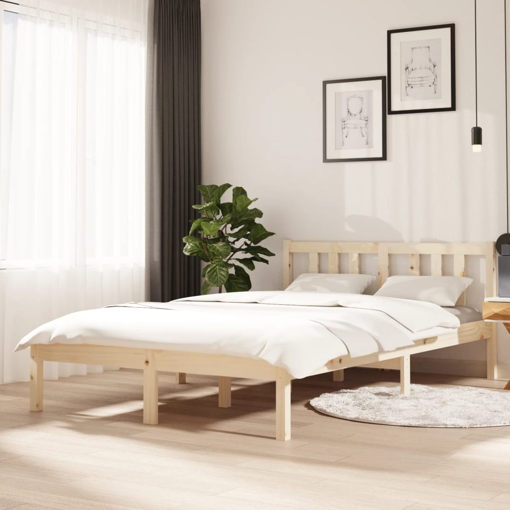 Sängram utan madrass massivt trä 120x200cm