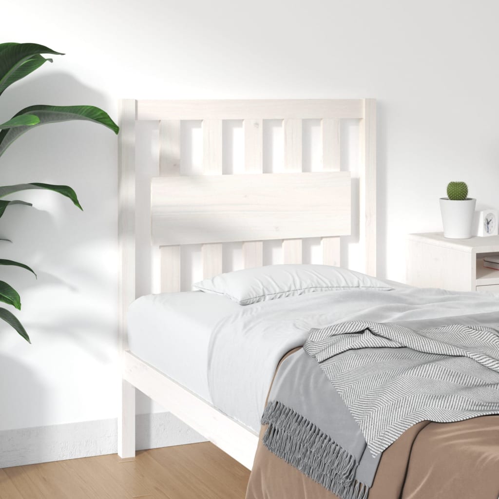 Sänggavel vit 80,5x4x100 cm massiv furu