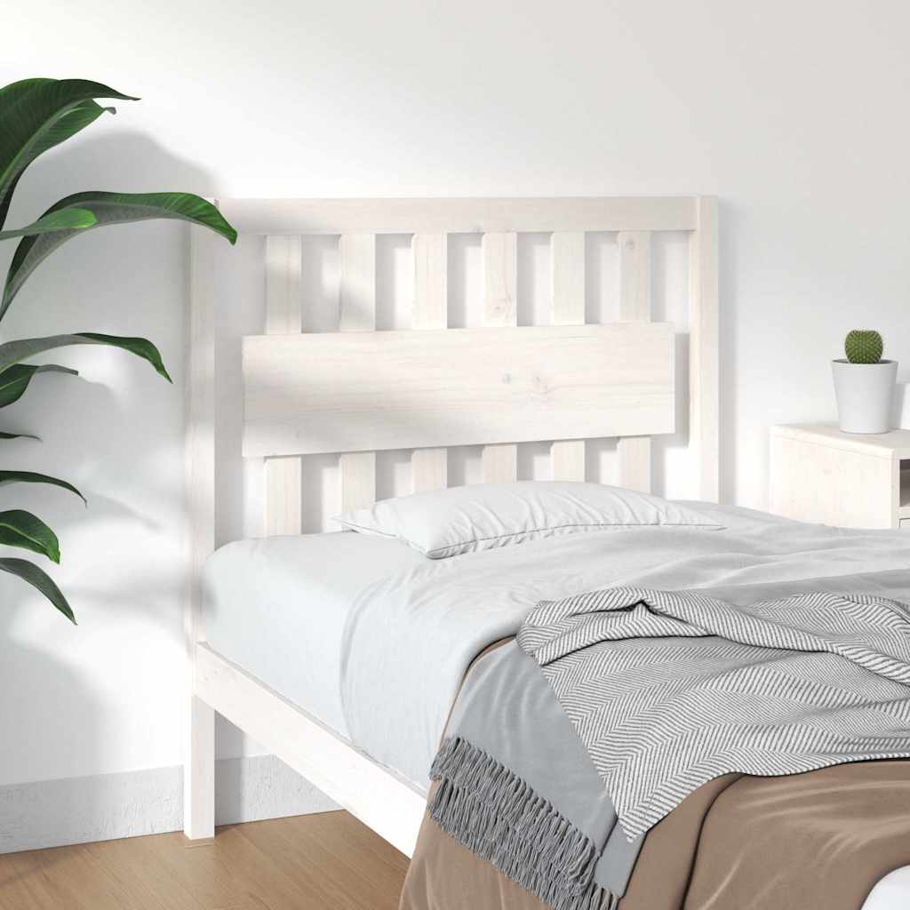 Sänggavel vit 95,5x4x100 cm massiv furu