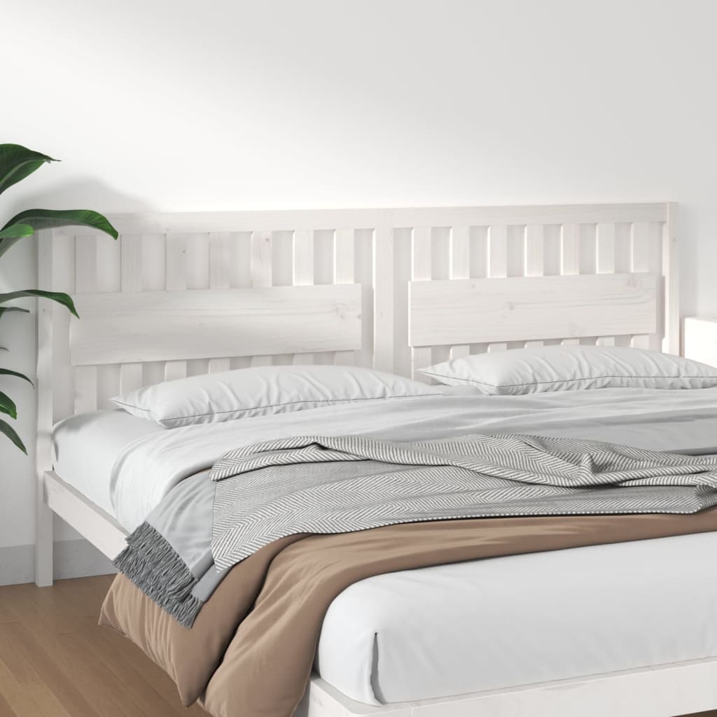 Sänggavel vit 205,5x4x100 cm massiv furu