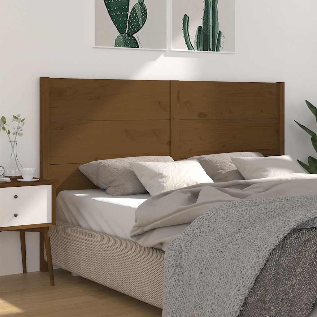 Sänggavel honungsbrun 126x4x100 cm massiv furu