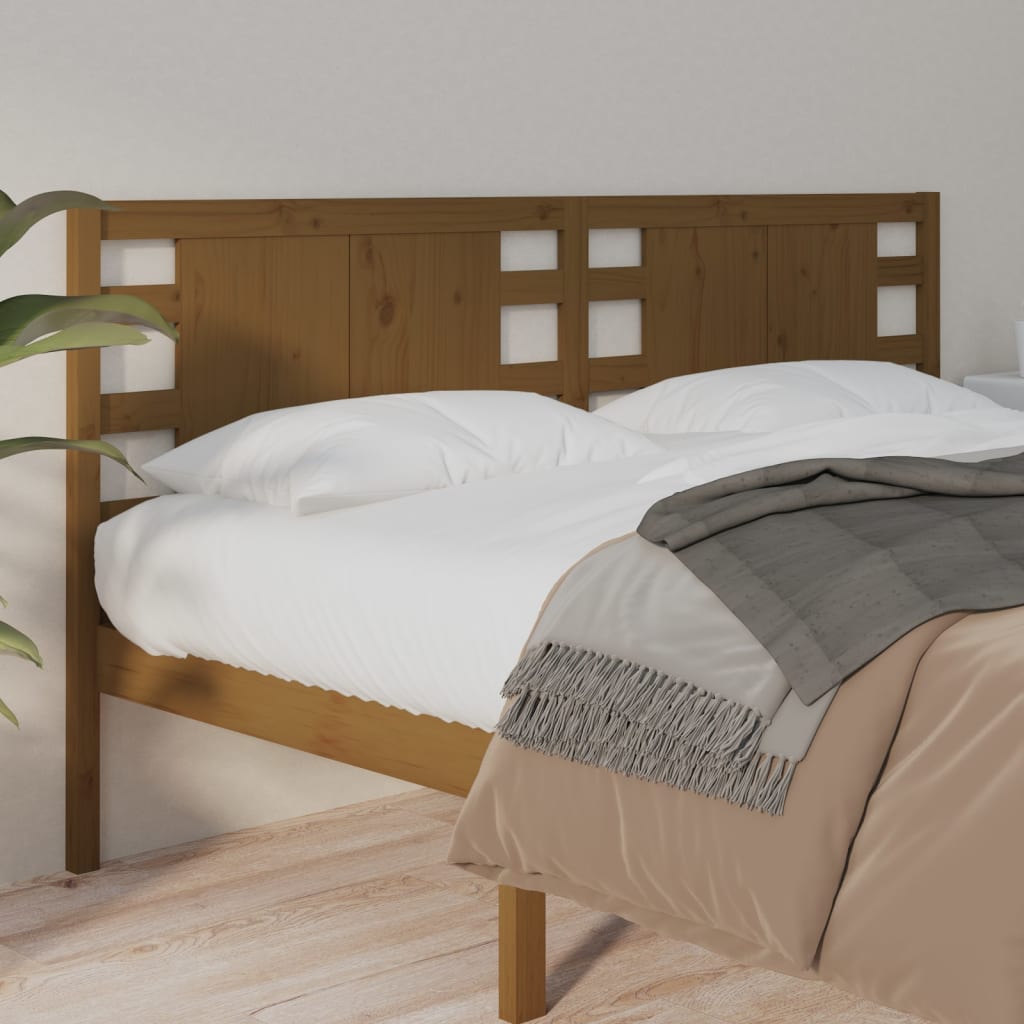 Sänggavel honungsbrun 126x4x100 cm massiv furu